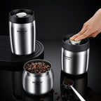 Stainless Steel Coffee Canister – Airtight Vacuum Seal for Fresh Food Storage