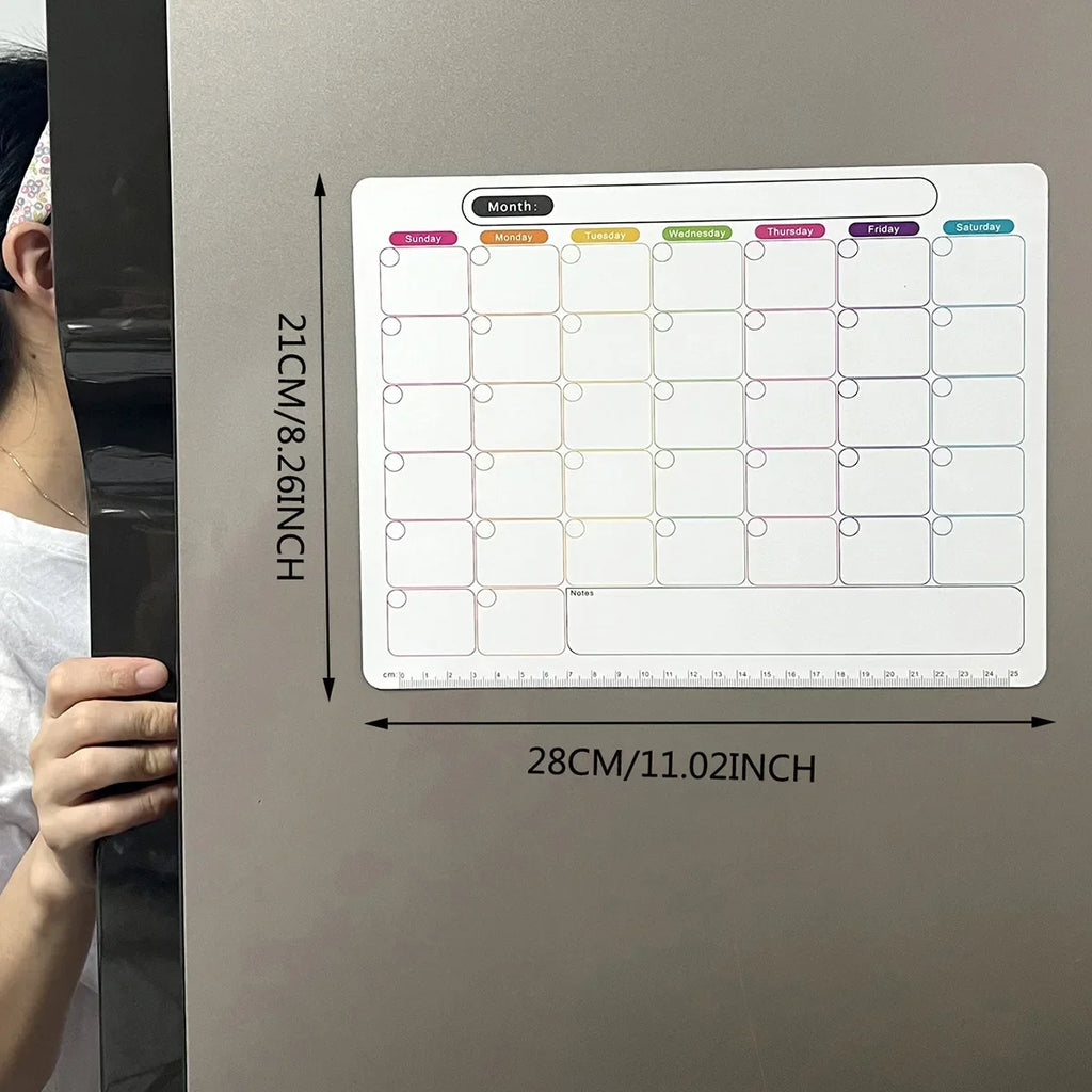 Magnetic Dry Erase Calendar – Monthly Weekly Planner for Kitchen Fridge