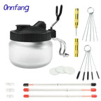 Airbrush Cleaning Pot – Glass Jar Set with Needles and Brushes