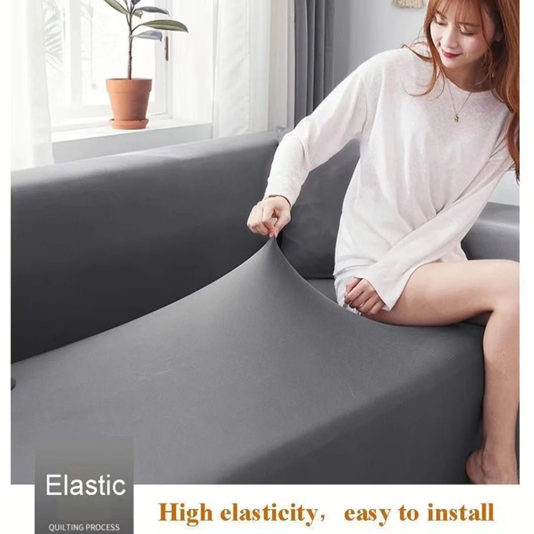 Stretch Milk Silk Sofa Cover – Fitted Couch Slipcover for Living Room Furniture