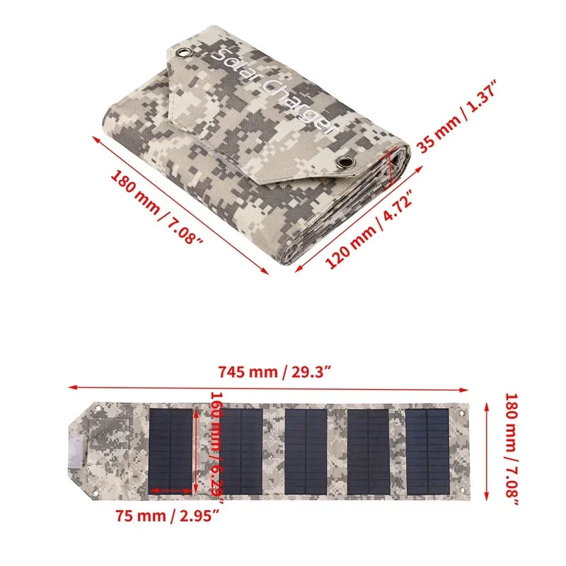 Foldable Solar Panel – 100W Portable USB Charger for Outdoor Camping