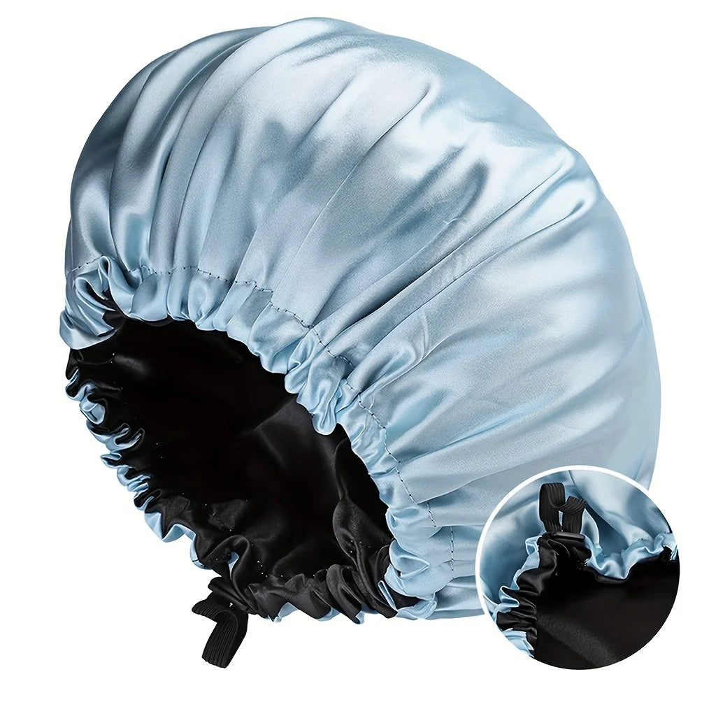 Silk Sleep Bonnet – Adjustable Double Layered Cap for Hair Protection