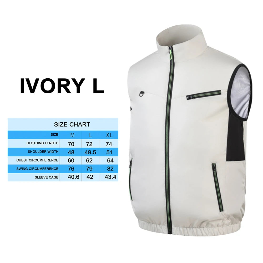 Cooling Fan Vest – Air Conditioned Heat Resistant Jacket for Outdoor Fishing Hiking