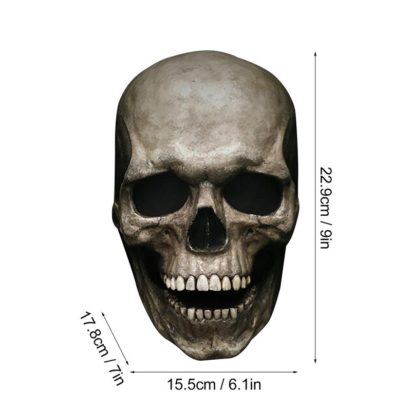 Full Head Skull Mask – Realistic Moveable Jaw for Halloween Cosplay