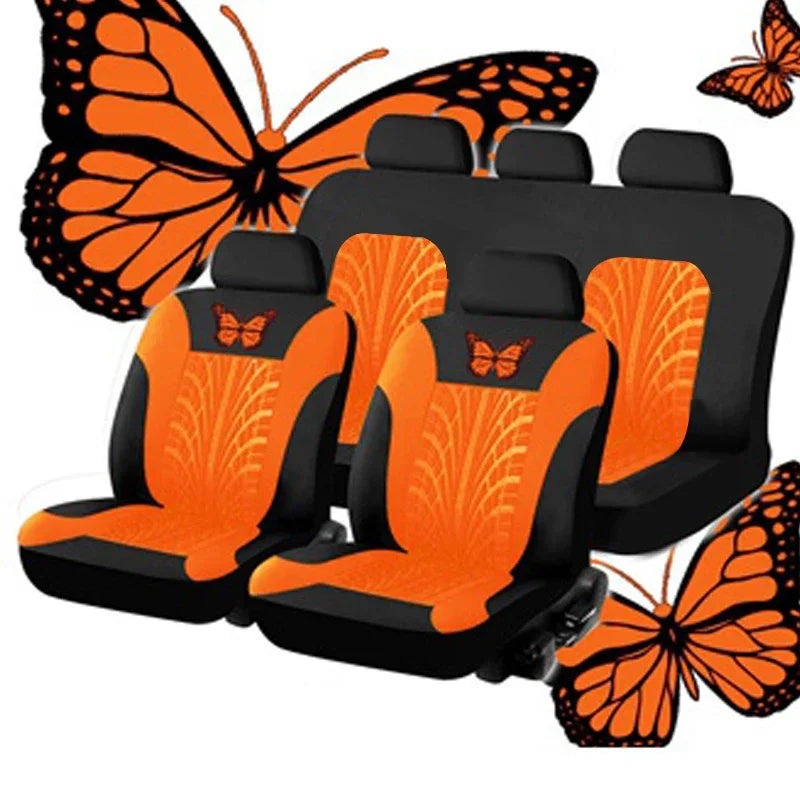 Butterfly Embroidered Car Seat Covers – Universal Auto Interior Accessories