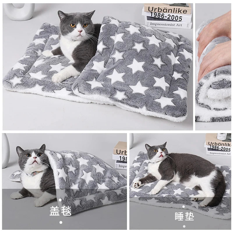 Flannel Pet Sleeping Mat – Warm Winter Cushion for Small and Large Dogs