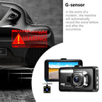 Dual Channel Dash Camera – Full HD 1080P Night Vision for Vehicle Security