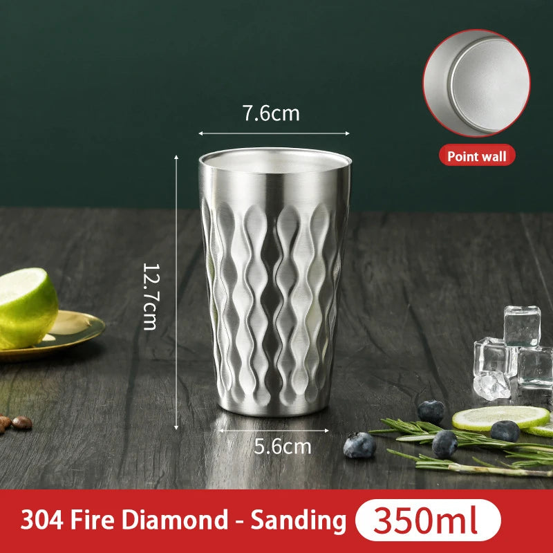 Stainless Steel Diamond Hammer Cup – Insulated Outdoor Camping Drinkware