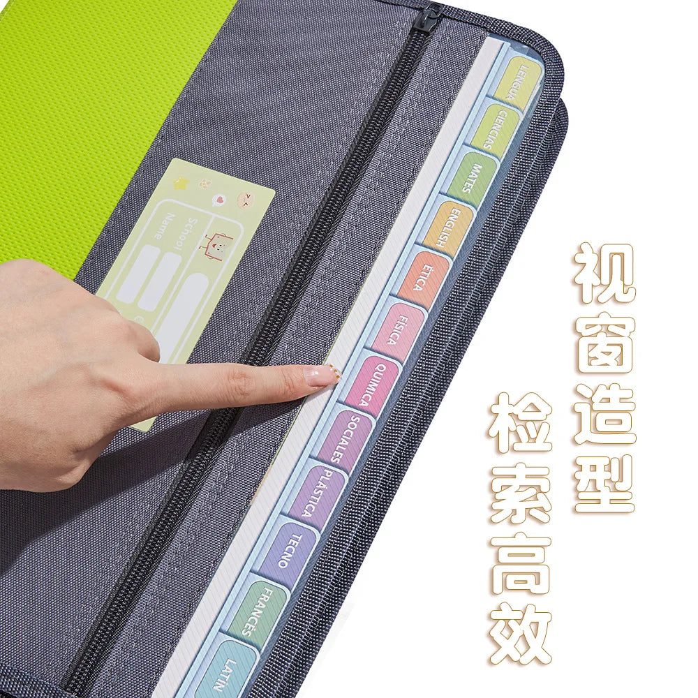 Accordion File Organizer – 13 Pockets with Zipper for School and Office