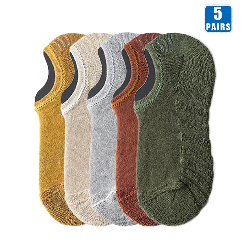 Cotton Low-Cut Ankle Socks – Breathable Casual Footwear for Men