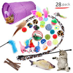 Interactive Cat Play Tunnel – Foldable Mouse and Fish Toy Set for Pets