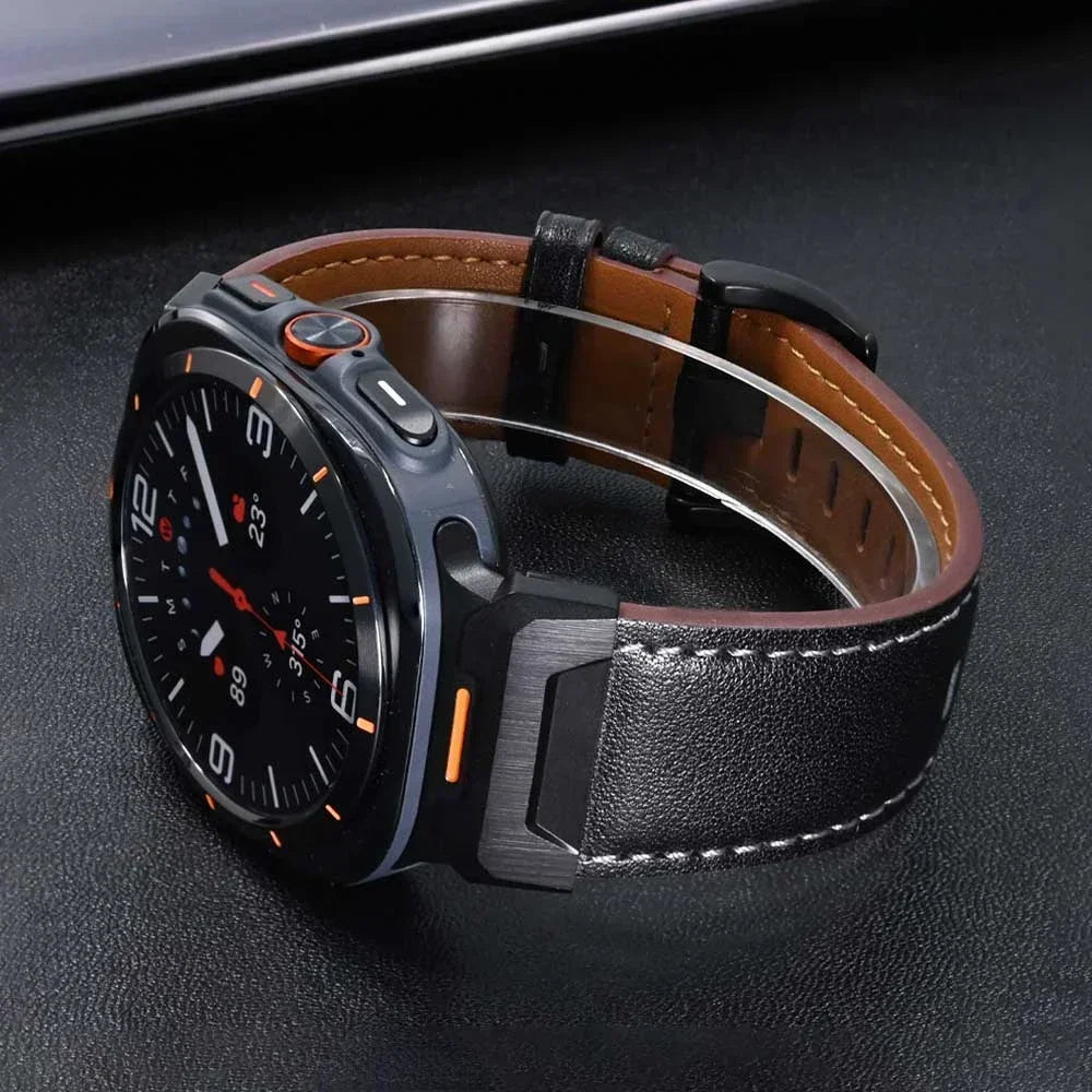 Luxury Leather Watch Band – 47mm Replacement Strap for Samsung Galaxy Ultra