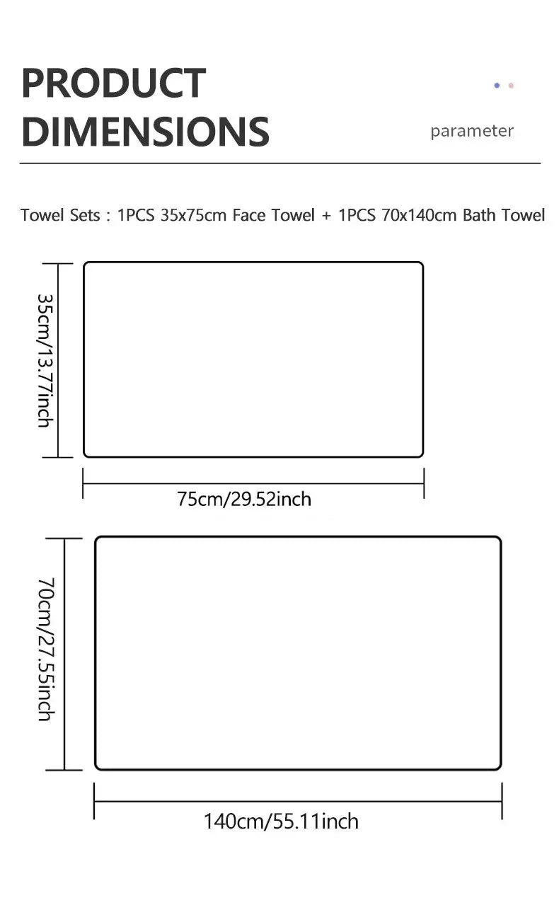 Striped Cotton Towel Set – Absorbent Quick-Dry Fabric for Bathroom Decor