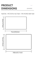 Striped Cotton Towel Set – Absorbent Quick-Dry Fabric for Bathroom Decor
