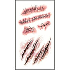 Realistic Fake Scar Tattoos – Bloody Wound Decals for Halloween Makeup