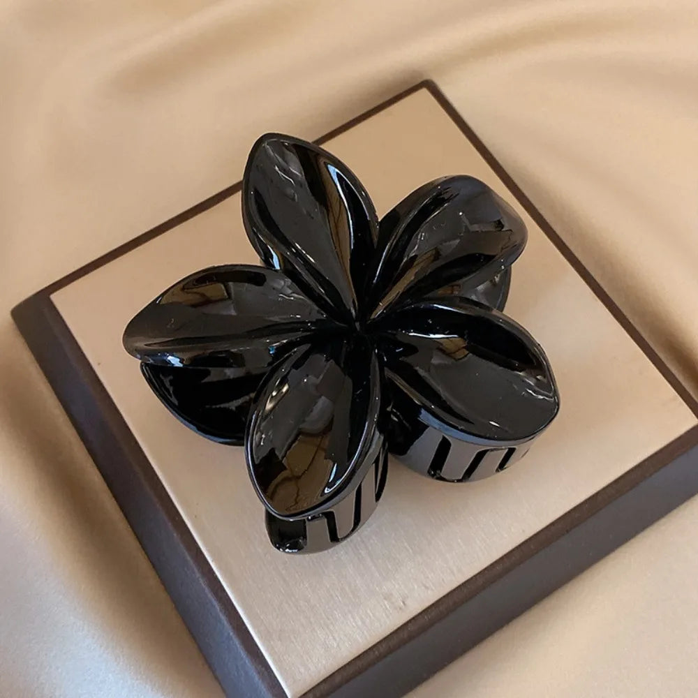 Laser Mermaid Flower Hair Clip – 8cm Large Plastic Claw for Women