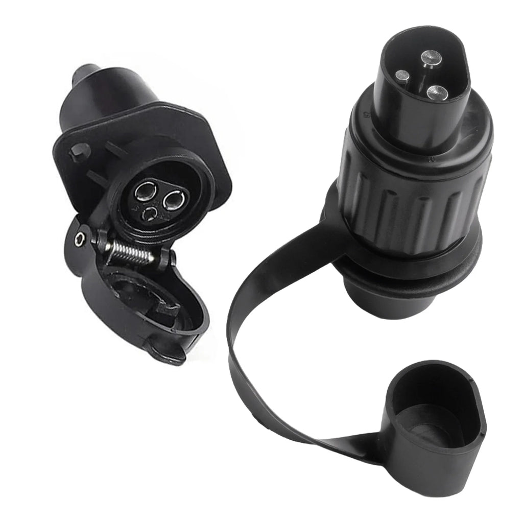 12V 3Pin Trailer Socket – Round Pole Connector for Caravans Trucks and Boats