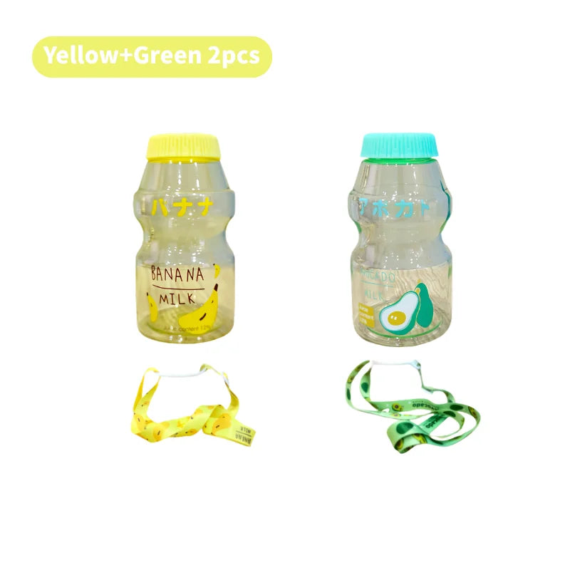 Milk Carton Water Bottle – 480ml Kawaii Plastic Cup for Kids and Adults