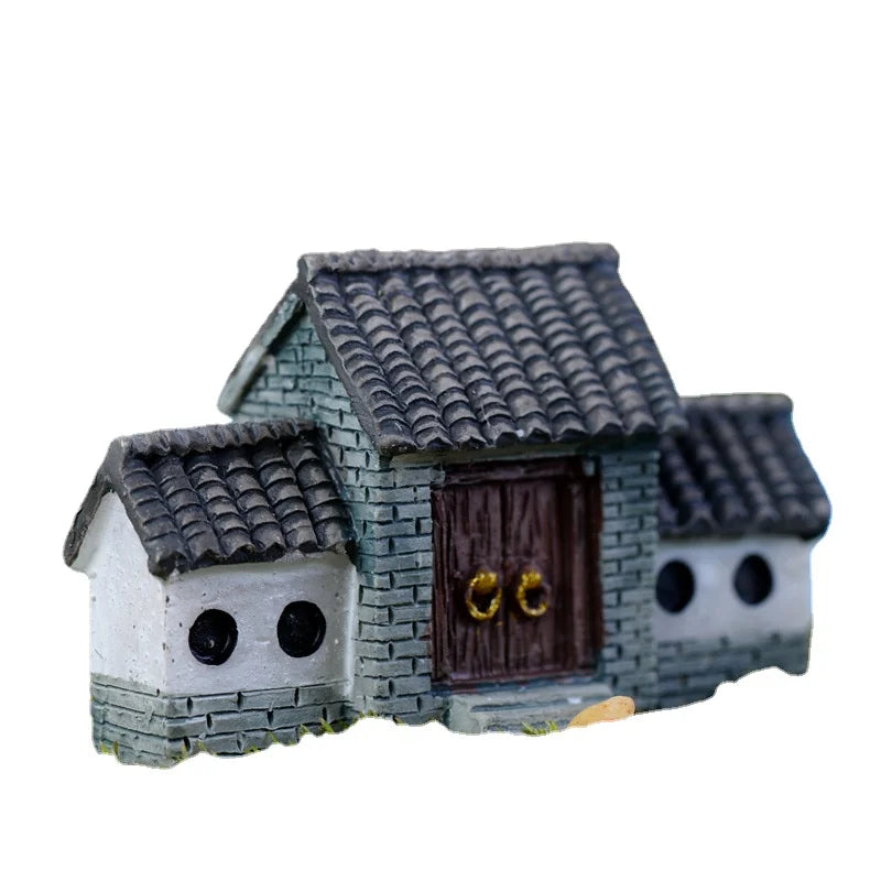 Miniature Chinese Archway Figurine – Antique Resin Decor for Terrariums