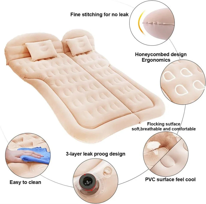 Inflatable Car Mattress – Universal Back Seat Bed for Outdoor Camping