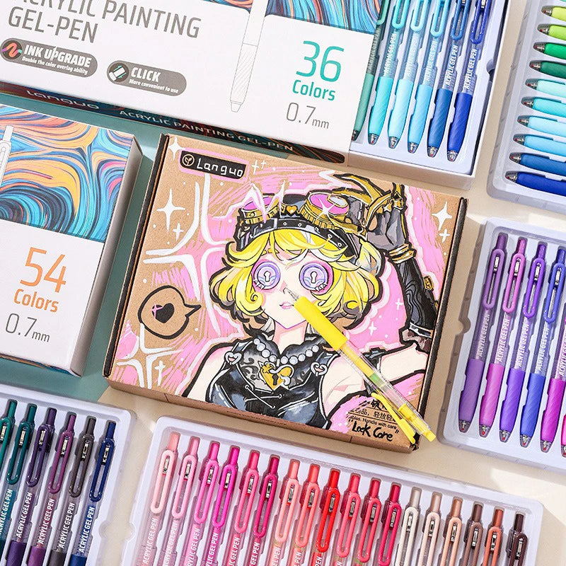 Acrylic Gel Pens – Retractable 0.7mm Tip for Student Painting and Writing