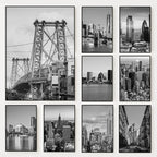 NYC Map Canvas Wall Art – Black and White Cityscape Print for Home Decor