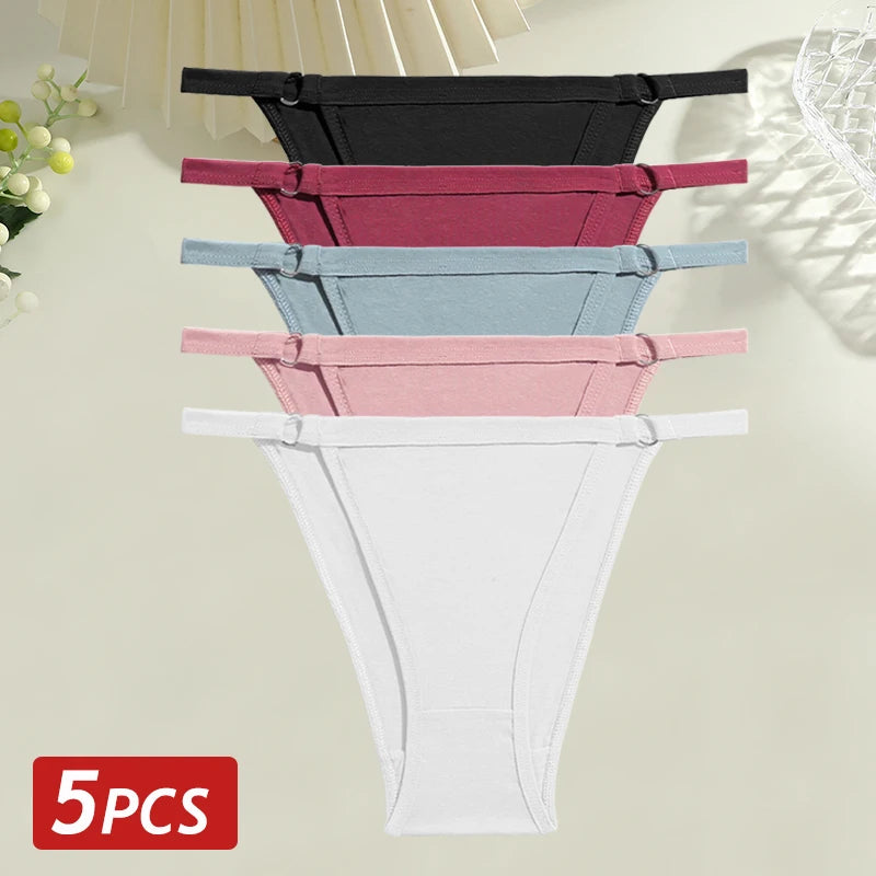 Cotton Low Rise Briefs – Metal Ring Hollow Panties for Women M-2XL