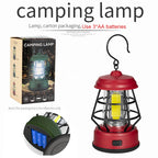 Retro LED Tent Lantern – Portable Hanging Lamp for Outdoor Camping