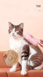 3-in-1 Pet Steam Grooming Brush – Electric Spray Comb for Dog and Cat Shedding