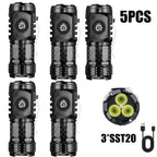 Rechargeable LED Flashlight – High-Lumen USB Torch for Camping and Hiking