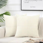 Corduroy Striped Cushion Covers – 45x45cm Soft Throw Pillows for Home Decor