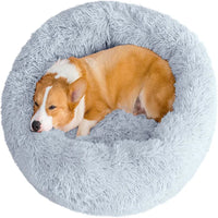 Round Plush Pet Bed – Soft Warm Dog House for Large and Medium Pets