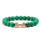 Volcanic Stone Dumbbell Bracelet – Matte Lava Bead Jewelry for Fitness Enthusiasts