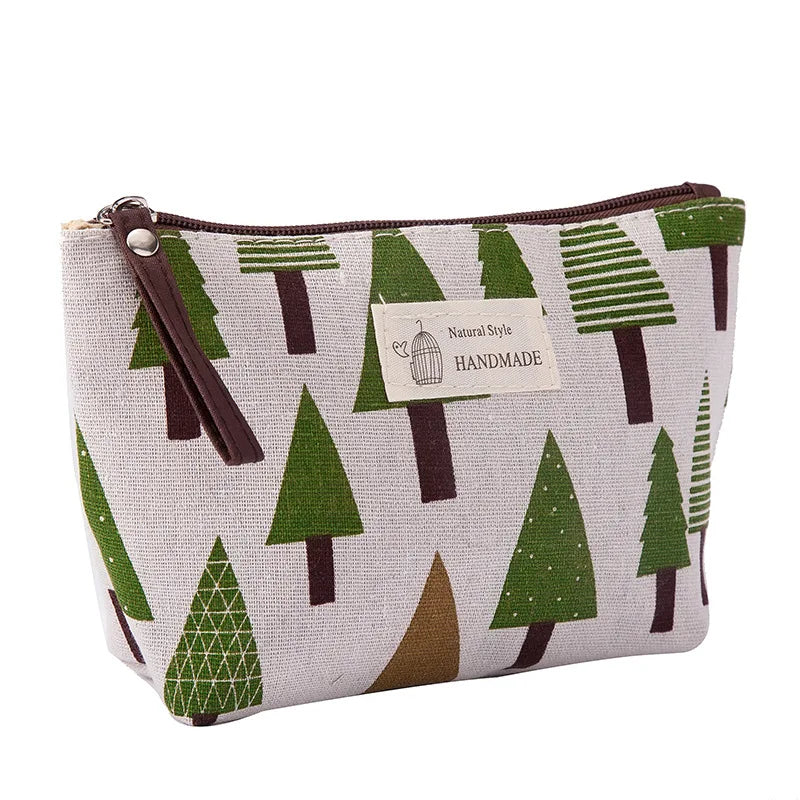 Canvas Small Cosmetic Bag – Portable Makeup Organizer for Travel