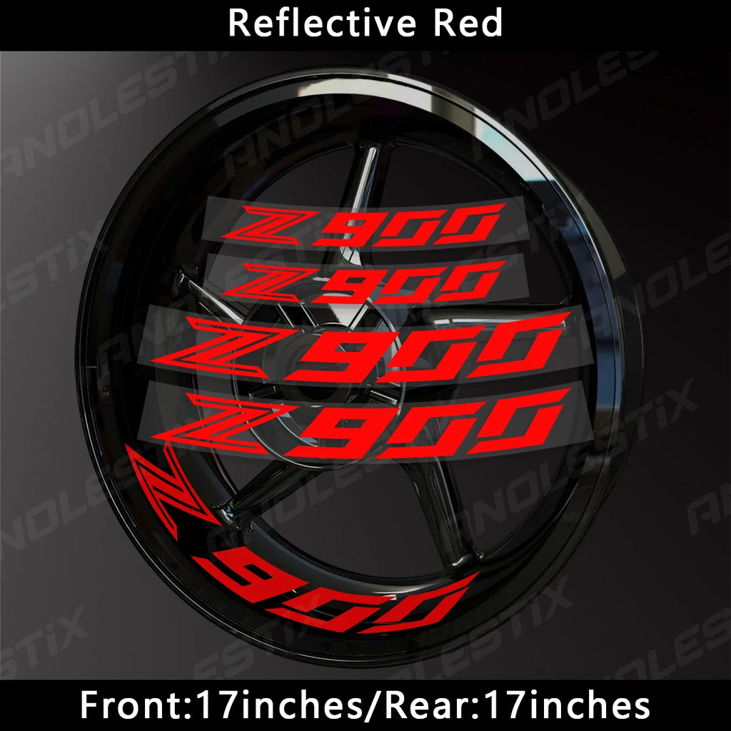 Reflective Motorcycle Rim Stripes – Wheel Hub Decals for Kawasaki Z900