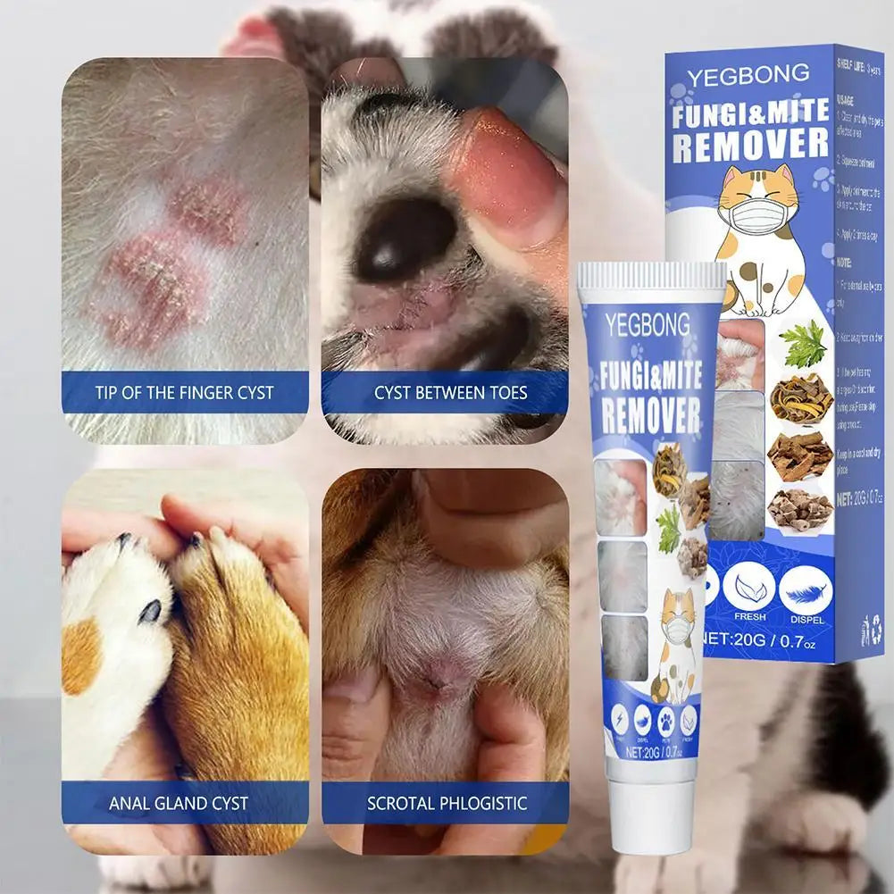 Pet Mite Removal Cream – Antifungal Skin Treatment for Dog and Cat Care