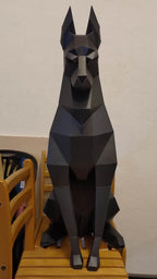 Doberman 3D Papercraft Sculpture – DIY Animal Model for Home Decor