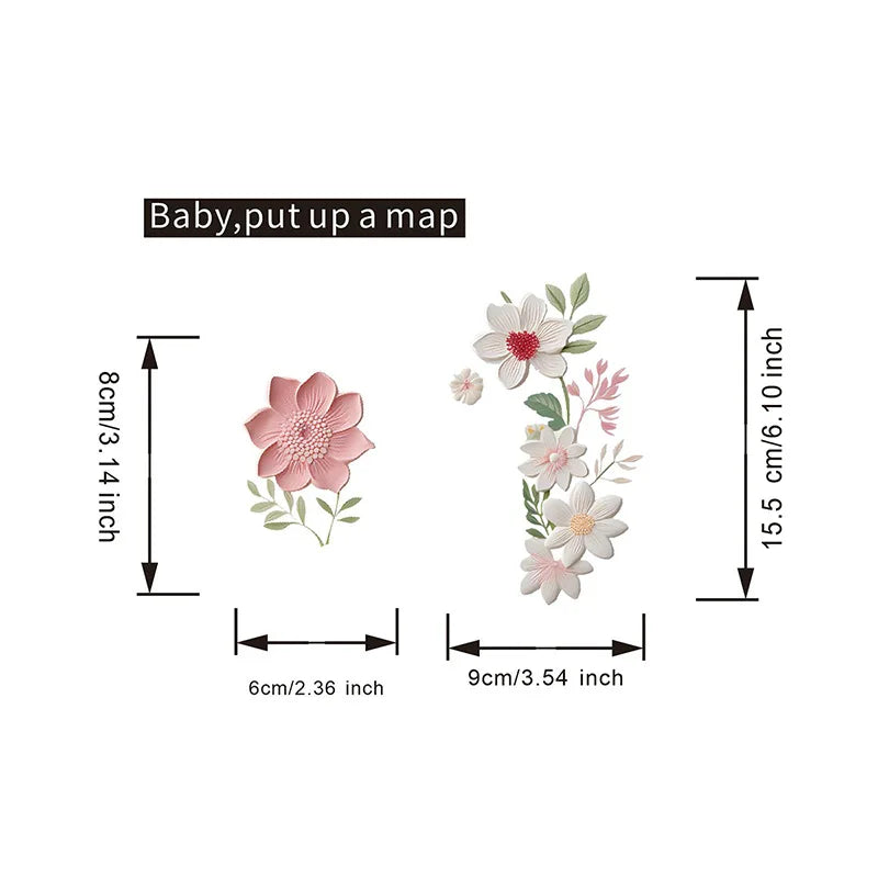 Floral PVC Wall Decal – Removable Waterproof Sticker for Home Decor