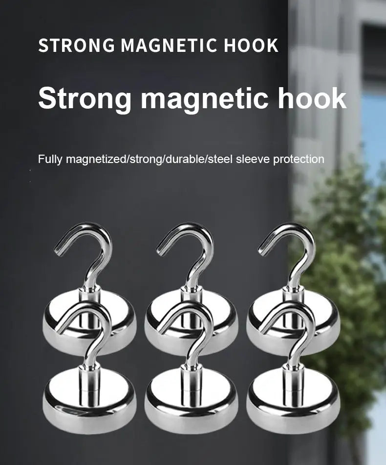 Heavy Duty Magnetic Hooks – Multipurpose Storage for Kitchen and Bathroom