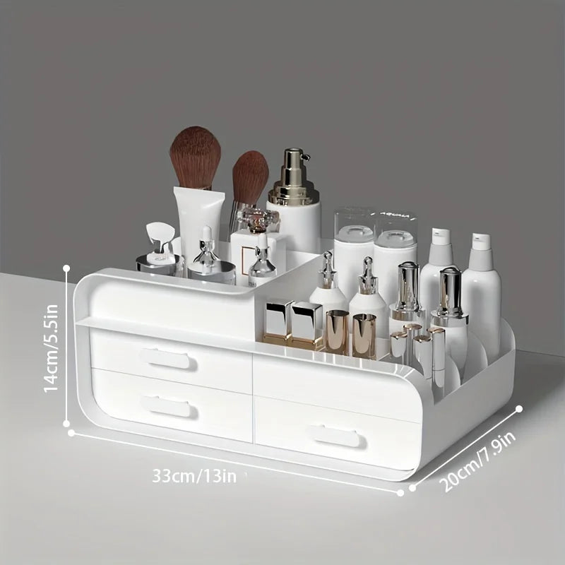 Large Plastic Makeup Organizer – Multi-Drawer Storage for Vanity Desktop