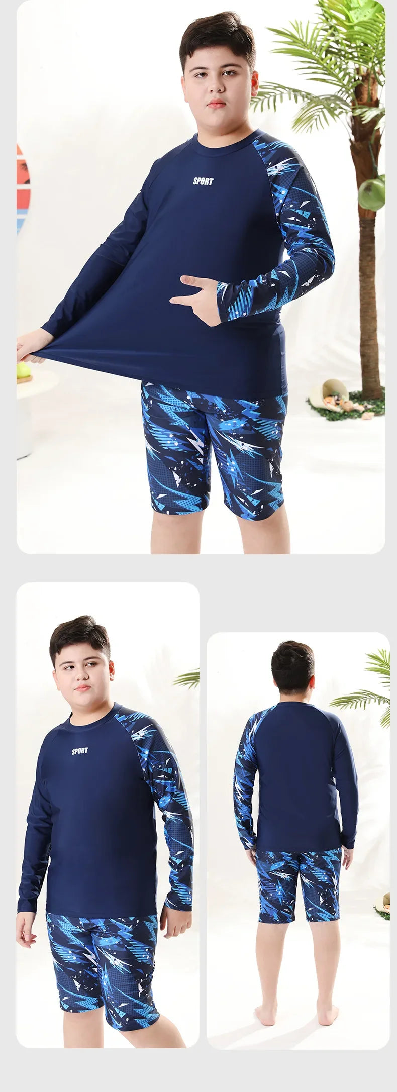 Boys Two-Piece Swimsuit – UV Protection Swimwear for Summer Swimming