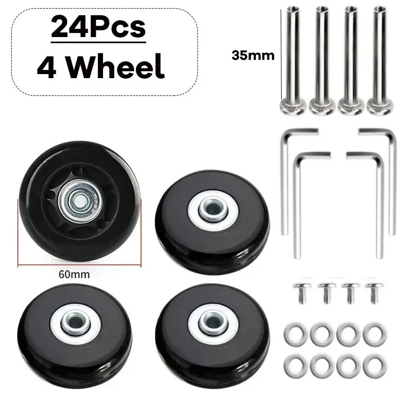 Luggage Replacement Wheels – Silent Repair Kit for Travel Suitcase
