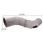 Collapsible S-Shape Cat Tunnel – Grey Suede Crinkle Toy for Indoor Pets