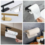 Adhesive Paper Towel Holder – Wall Mounted Rack for Kitchen and Bathroom