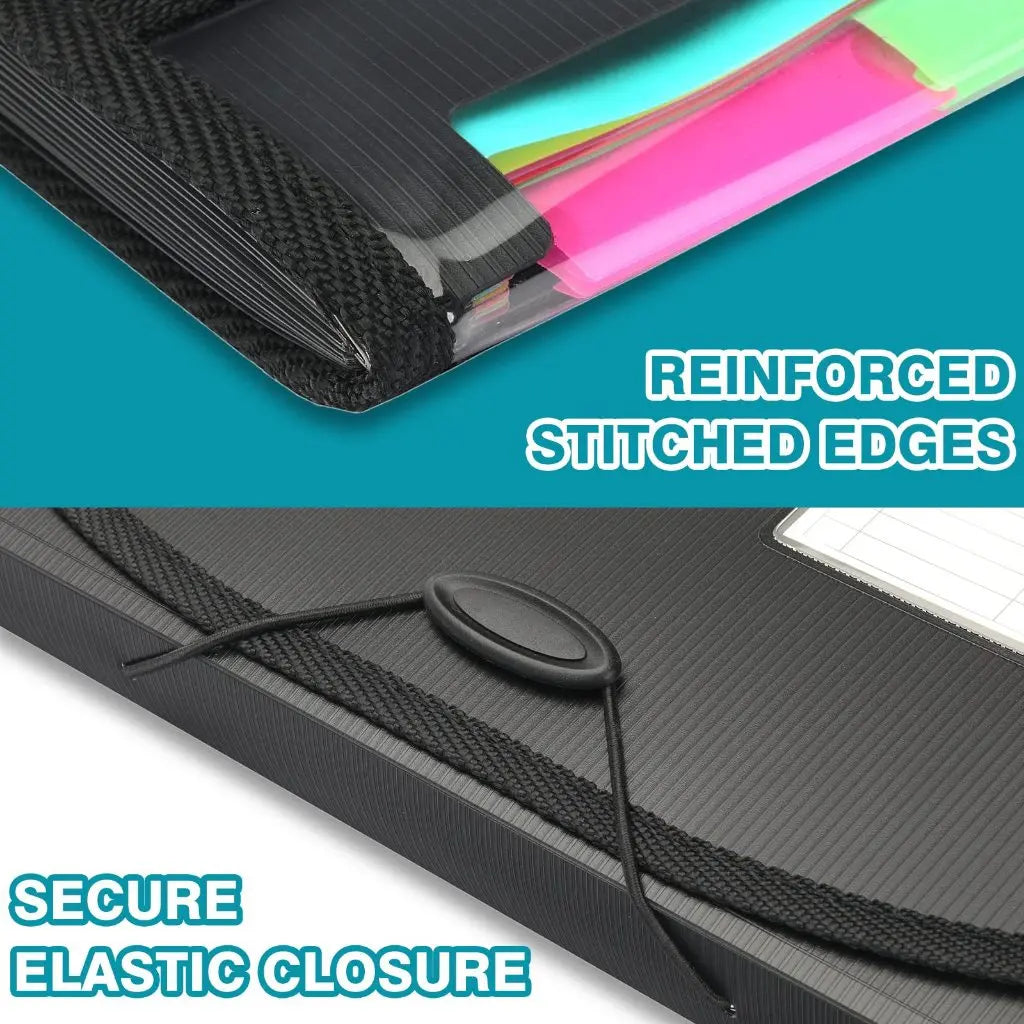 Expanding File Folder – 13 Pockets with Dividers for Document Organization
