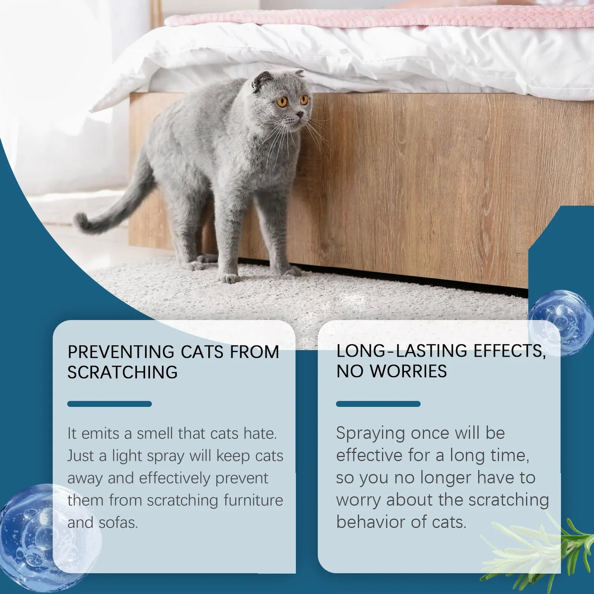 Indoor Cat Repellent Spray – Natural Deterrent for Protecting Home Furniture