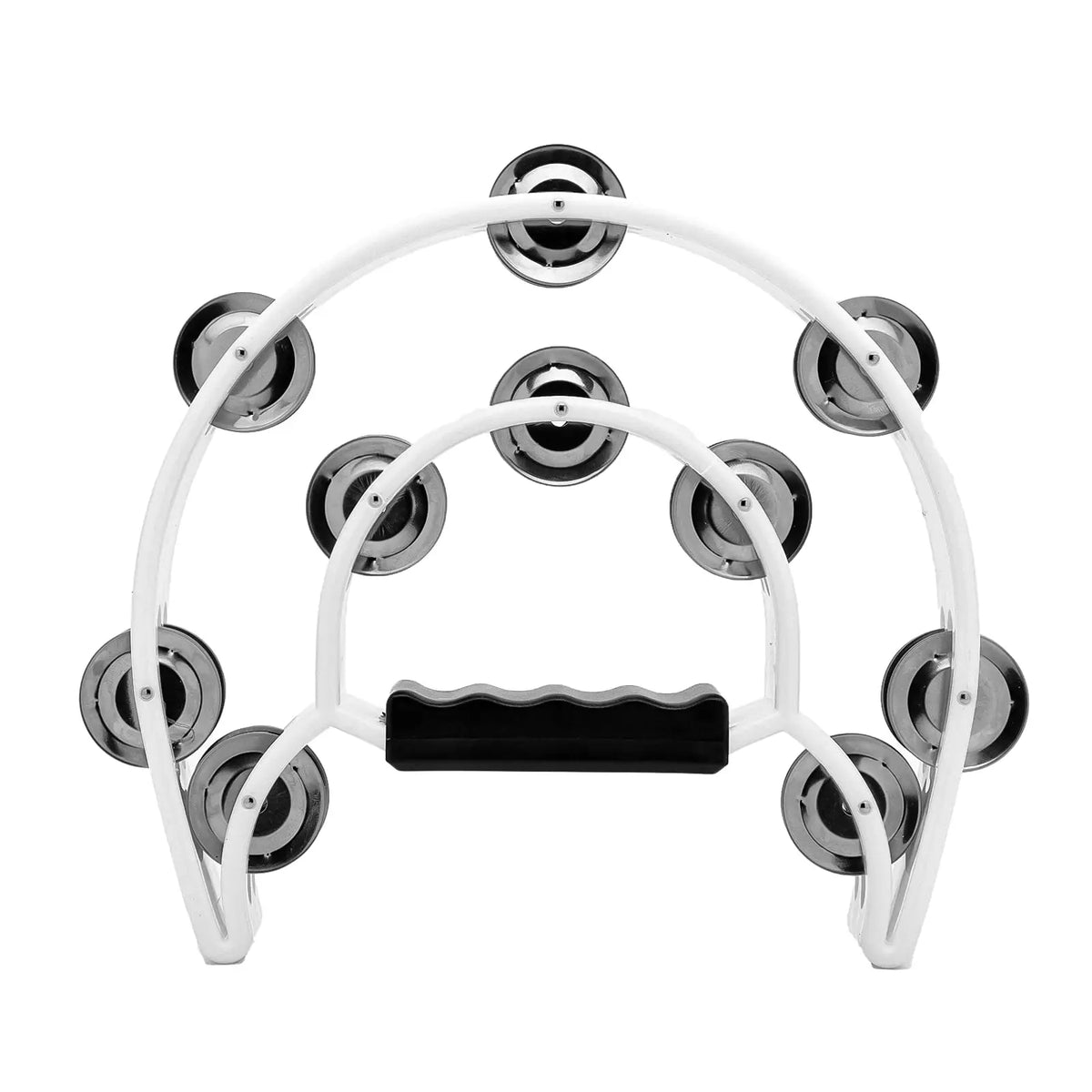 Half-Moon Tambourine – Double Row Metal Jingles for Musical Performances