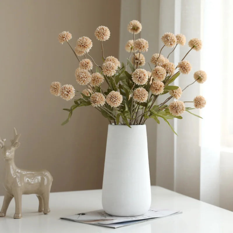 Silk Dandelion Flower Bouquet – Artificial Floral Decor for Wedding Home