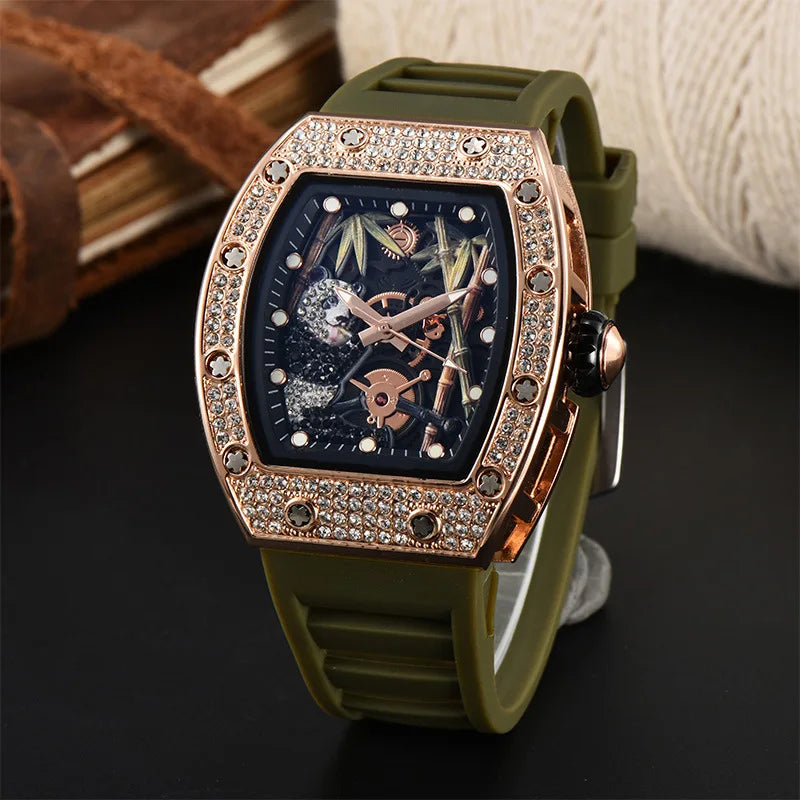 Bamboo Hollow Dial Quartz Watch – Fashionable Wooden Wristwatch for Men