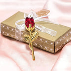 Crystal Rose Ornament – Mini Glass Flower for Valentine's Day Gift